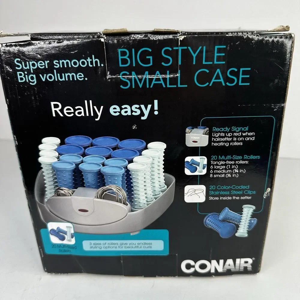 Blue Multi-Sized Hair Rollers with Small Case - Blue